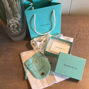 BNWT Tiffany & Co. Love Notes "B" Alphabet Disc Chain Silver Necklace